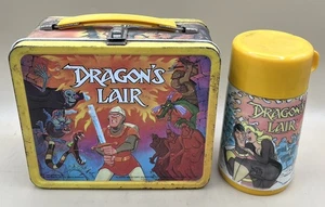 PRANZO VINTAGE 1983 DRAGON'S LAIR IN METALLO CON THERMOS (MVP031781) - Foto 1 di 8