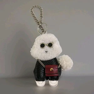 New Fashionista White poodle Dog Keyring Keychain Key Chain Ring Bag Charm - Picture 1 of 4