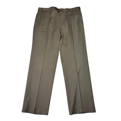 Pantalones de vestir plisados de lana para hombre Lauren Ralph Lauren 36W x 30L beige Foto 1 de 4