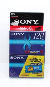 Cinta de casete Sony MP video estándar 8 mm 120 m X2 en blanco nueva P6-120 MP nueva - Imagen 1 de 4