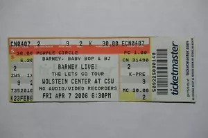 BARNEY LIVE! THE LET GO TOUR 4/7/2006 BOLETO COMPLETO WOLSTEIN CENTER CSU - Imagen 1 de 1