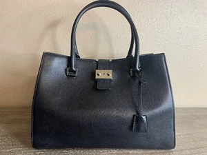 Michael Kors Large Satchel & Clutch Purses Black Pebble Leather 2-in-1 - Picture 1 of 18