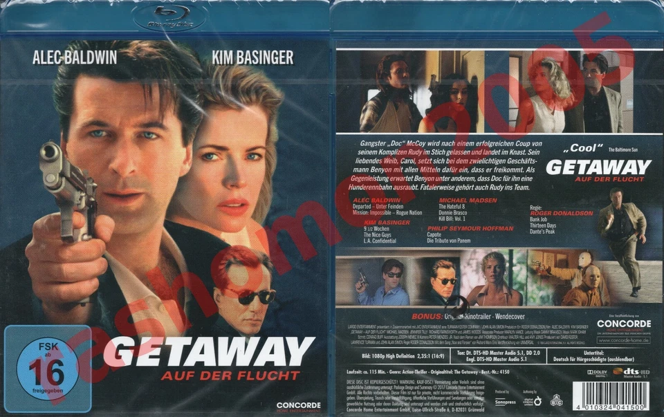 The Getaway Blu-ray (1994) Alec Baldwin Kim Basinger Region IMPORT Movie