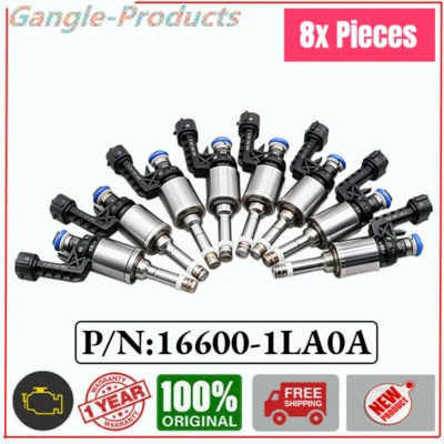 Inyector de combustible GDI 16600-1LA0A FJ1179 8 piezas para Infiniti M56 QX56 2010-2013 5,6 L Foto 1 de 4