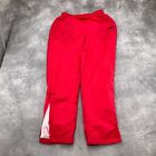 Adidas Track Pants Adult Medium Red Cotton Lined Jogger Leisure Comfort Vtg Flaw