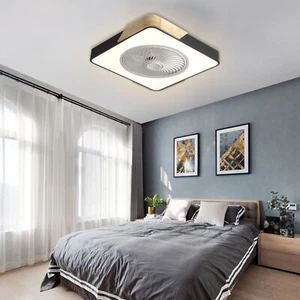 Bladeless Fan Chandelier Ceiling Fan Light Dimmable LED Fixture w/Remote Control - Picture 1 of 11