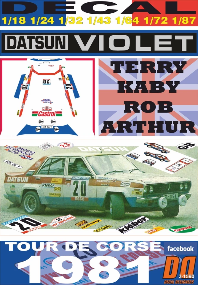 DECAL DATSUN 160J T.KABY TOUR DE CORSE 1981 5th (09) - Image 1 of 1