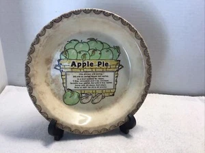 Vintage Dee Apple Pie Recipe Plate Dish USA For Holiday Baking Housewarming - Picture 1 of 6