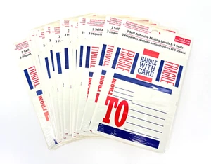 Hallmark Self-Adhesive Mailing Labels & Fragile Handle Care Seals LOT 14 PACKS - Picture 1 of 5