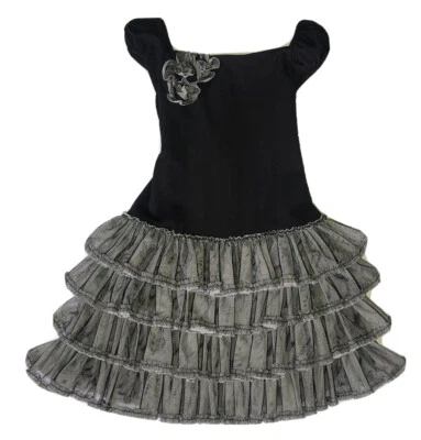 Vestido de festa Isobella & Chloe feminino 6 preto com babados - Imagem 1 de 4