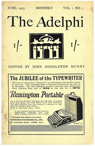 The Adelphi - Vol. I, No. I - June, 1923 - London, UK - John Middleton Murry - Picture 1 of 3