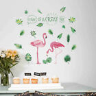 Rosa Flamingos Grünpflanzen Blätter Pastoralen Stil Wandaufkleber Vinyl