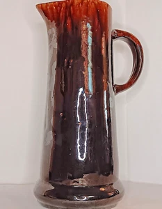 Antigua Taza Esmalte Rockingham - Grande Marrón Brillante - 12" Alto - Alrededor de 1890 EE. UU. - Imagen 1 de 12