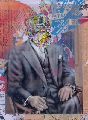 Mr Brainwash BasquiART The Portrait Orig. Único Medios Mixtos FIRMADO 1/1 Enmarcado Foto 1 de 4