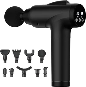 Percussion Muscle Gun Massager Deep Tissue Pain Relief 30 Speeds 9 Attachments - Picture 1 of 8