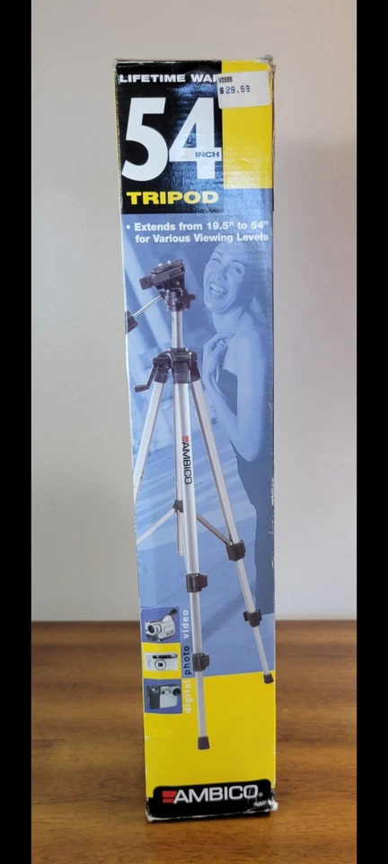 Ambico 54inch Tripod Lifetime Warranty. Quick-Release Camera Mount - Image 1 of 4