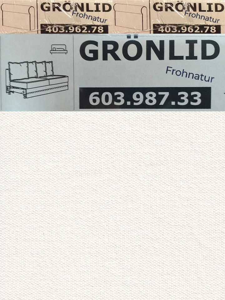 Ikea GRÖNLID Bezug 2er Bettsofa inkl. Armlehnen Inseros weiss Wechselbezug NEU - Bild 1 von 1