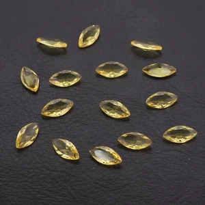 10.1 Ct./ 4 mm Marquise Cut Faceted Yellow Citrine Loose Gemstones 15 Pcs Lot - Picture 1 of 8