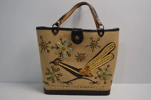 Vintage Enid Collins Roadrunner Purse Handbag MCM Canvas & Leather Southwest - Picture 1 of 24