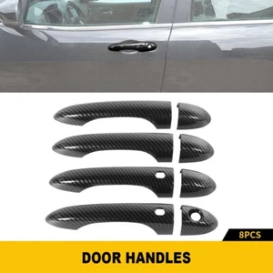 8x Outer Door Handle Moldings Bezel Cover Trims For Jeep Cherokee/Compass Carbon - Picture 1 of 9
