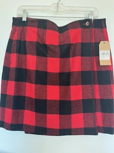 Woolrich Wollmischung Büffel Karo Karo Mini Wickelrock Damengröße 10 - Bild 1 von 8