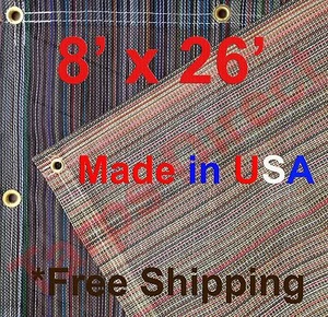 8' x 26' Vinyl Coated Mesh Tarp 10 oz Dump Truck Fence Cover Landscape Trailer - Picture 1 of 5