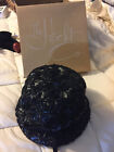Vintage An Original By Dayire Black Woven Ribbon Pillbox Hat With Gift Box