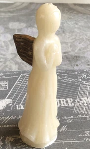 Vintage 1998 Loomco Angel Candle Ivory With Gold Wings 8.5” Tall NEW - Picture 1 of 12