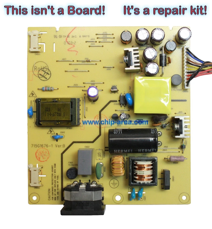 Repair Kit Capacitors For Philips 150s 4/7/8 For Power Supply 715G1676-1 Ver:B - Image 1 of 1