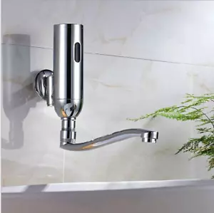 Bathroom Chrome Faucet Men Automatic Urinal Flush Valve Wall Mounted Mixer Taps - Bild 1 von 9