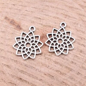 180 Pcs Tibetan Silver Flower Charms Pendant 17x15MM Diy Jewelry Making C14799 - Picture 1 of 3