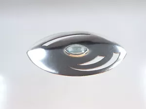 Hermoso broche de diseño aguamarina 925 plata de ley signo Gabriel Zöller 1980 - Imagen 1 de 9