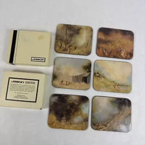 Vintage Set of 6 Coasters Jason Coasters New Zealand Country Setting Landscape - Picture 1 of 15