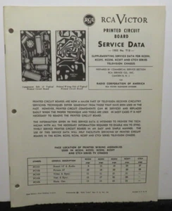 RCA VICTOR TELEVISION SERVICE DATA 1955 T13 PRINTED CIRCUIT BOARD KCS94 KCS95 - Picture 1 of 1