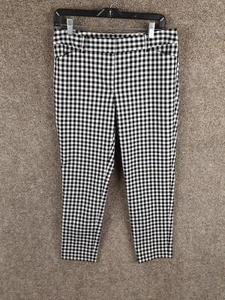 Talbots Hampshire Ankle Pant Womens 6P Black White Check Mid Rise Pockets Preppy - Picture 1 of 11