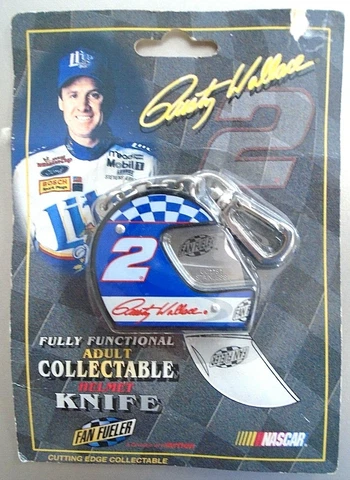 NASCAR #2 Rusty Wallace Miller Light Fan Fueler Helmet Knife Keychain Cover
