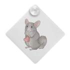 'Chinchilla Holding A Heart' Suction Cup Car Window Sign (CG00006805)