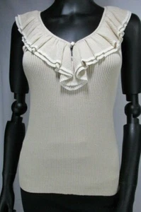 LAUREN Ralph Lauren Women's Sleeveless Ruffle V-Neck Tank Top Blouse, Size S - Picture 1 of 12