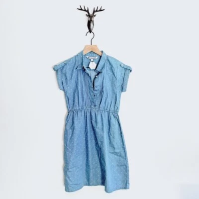 Mini camisa de vestir azul manga corta Walter Baker para mujer talla pequeña Foto 1 de 4