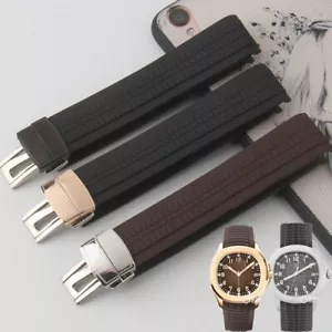 Silicone Nero Marrone Blu Cinturino Orologio Gomma per Patek Philippe Aquanaut - Imagen 1 de 24