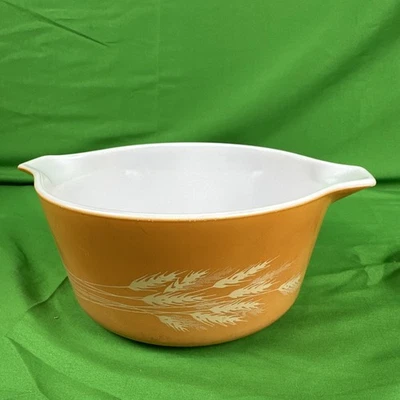 Vintage PYREX Orange Rust Wheat Pattern Nesting Bowl #474. 1.5 Quart - Image 1 of 4