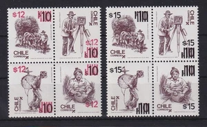 Chile 1986 Freimarken Berufe Mi-Nr. 1155-1162 in 2 Viererblocks **/ MNH  - Bild 1 von 1
