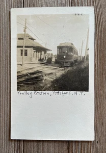 Vintage Postkarte Bahnhof Pittsford New York Monroe County Railroad NY Rail - Bild 1 von 2