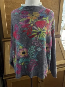 Natural Life Bright Colorful Flower Power Cashmere Like SOFT Sweater XS S NWOTs - Picture 1 of 13