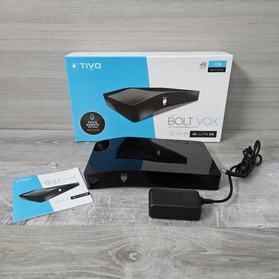TiVo Bolt VOX suscripción de por vida - 1 TB - 4 sintonizadores OTA (antena) o cable 4K Foto 1 de 4