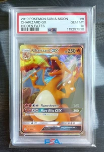 Pokemon Card PSA 10 GEM MT - CHARIZARD GX #9 - 2019 Sun & Moon - Hidden Fates - Picture 1 of 2