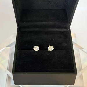 Diamant Ohrringe, 1 ctw runde Ohrstecker, 14K Gold Lab Grown, zertifiziert, je 0,5 ct - Bild 1 von 10