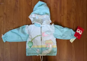 IMPERMEABILE VINTAGE Good Friends nuovo con etichette bambina 12M giacca antipioggia nylon foderato pastello - Foto 1 di 6