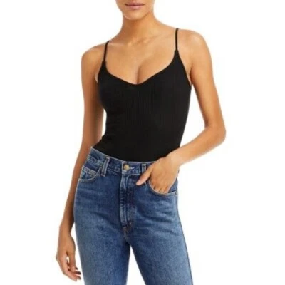 Body cami tejido AQUA para damas, negro, correas de espagueti ajustables, ¡nuevo con etiquetas! Foto 1 de 4