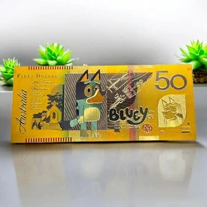 Billete de novedad azul de $50 dólares australianos 24kt .999 lámina de oro - ¡Gran regalo! - Imagen 1 de 2